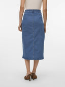 Φούστα τζιν μίντι με κουμπιά Vero Moda 10331366 - Μπλε denim - thefashionproject.gr - VERO MODA