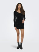 Φούστα velvet μίνι ONLY 15333656 - Μαύρο - thefashionproject.gr - ONLY