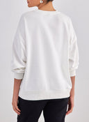 Φούτερ basic με στάμπα - Λευκό - thefashionproject.gr - Jean Louis Francoise