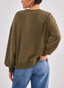 Φούτερ basic με στάμπα - Χακί - thefashionproject.gr - Jean Louis Francoise