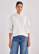 Φούτερ κοντό με κουκούλα - Λευκό - thefashionproject.gr - Jean Louis Francoise