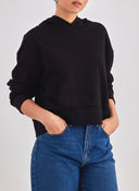 Φούτερ κοντό με κουκούλα - Μαύρο - thefashionproject.gr - Jean Louis Francoise