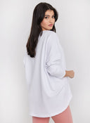 Φούτερ oversized με ασύμμετρο τελείωμα Noobass 01 - 679 - Λευκό - thefashionproject.gr - Noobass