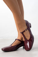 Γοβάκια λουστρίνι με μπαρέτα - Μπορντό - thefashionproject.gr - TFP