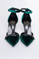 Γόβες από velvet ύφασμα με μπαρέτα TFP - Κυπαρισσί - thefashionproject.gr - TFP