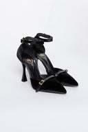 Γόβες από velvet ύφασμα με μπαρέτα TFP - Μαύρο - thefashionproject.gr - TFP