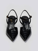 Γόβες κροκό μυτερές t - strap TFP - Μαύρο - thefashionproject.gr - TFP