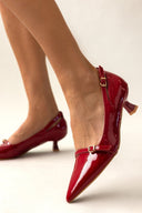 Γόβες λουστρίνι με cut outs ERYNN - Κόκκινο - thefashionproject.gr - ERYNN