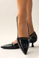 Γόβες λουστρίνι με cut outs ERYNN - Μαύρο - thefashionproject.gr - ERYNN