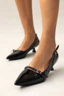Γόβες λουστρίνι με cut outs ERYNN - Μαύρο - thefashionproject.gr - ERYNN