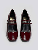 Γόβες λουστρίνι με διπλή μπαρέτα TFP - Burgundy - thefashionproject.gr - TFP