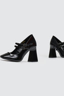 Γόβες λουστρίνι με διπλή μπαρέτα TFP - Μαύρο - thefashionproject.gr - TFP