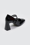 Γόβες λουστρίνι με διπλή μπαρέτα TFP - Μαύρο - thefashionproject.gr - TFP