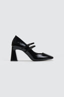 Γόβες λουστρίνι με διπλή μπαρέτα TFP - Μαύρο - thefashionproject.gr - TFP