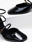 Γόβες λουστρίνι με φερμουάρ CAROLINA - Μαύρο - thefashionproject.gr - CAROLINA