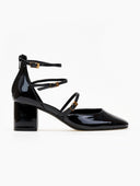 Γόβες λουστρίνι με φερμουάρ CAROLINA - Μαύρο - thefashionproject.gr - CAROLINA