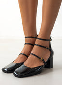 Γόβες λουστρίνι με φερμουάρ CAROLINA - Μαύρο - thefashionproject.gr - CAROLINA