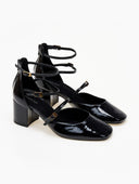 Γόβες λουστρίνι με φερμουάρ CAROLINA - Μαύρο - thefashionproject.gr - CAROLINA