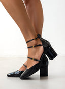 Γόβες λουστρίνι με φερμουάρ CAROLINA - Μαύρο - thefashionproject.gr - CAROLINA