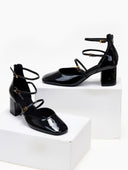 Γόβες λουστρίνι με φερμουάρ CAROLINA - Μαύρο - thefashionproject.gr - CAROLINA