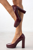Γόβες λουστρίνι με φιάπα TFP - Burgundy - thefashionproject.gr - TFP