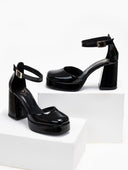 Γόβες λουστρίνι με φιάπα TFP - Μαύρο - thefashionproject.gr - TFP