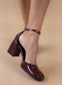 Γόβες λουστρίνι με μπαρέτα - Μπορντό - thefashionproject.gr - TFP
