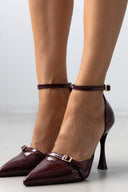 Γόβες λουστρίνι με μπαρέτα TFP - Burgundy - thefashionproject.gr - TFP