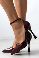 Γόβες λουστρίνι με μπαρέτα TFP - Burgundy - thefashionproject.gr - TFP