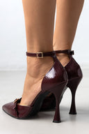 Γόβες λουστρίνι με μπαρέτα TFP - Burgundy - thefashionproject.gr - TFP
