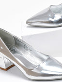 Γόβες λουστρίνι μυτερές - Ασημί - thefashionproject.gr - GIVANA