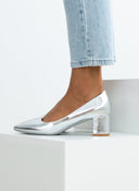 Γόβες λουστρίνι μυτερές - Ασημί - thefashionproject.gr - GIVANA