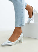 Γόβες λουστρίνι μυτερές - Ασημί - thefashionproject.gr - GIVANA