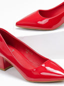 Γόβες λουστρίνι μυτερές - Κόκκινο - thefashionproject.gr - GIVANA