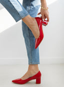 Γόβες λουστρίνι μυτερές - Κόκκινο - thefashionproject.gr - GIVANA