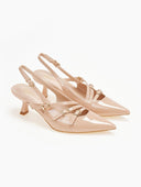 Γόβες λουστρίνι μυτερές slingback Erynn - Nude - thefashionproject.gr - ERYNN