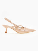 Γόβες λουστρίνι μυτερές slingback Erynn - Nude - thefashionproject.gr - ERYNN