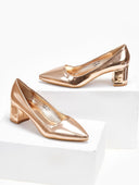 Γόβες λουστρίνι μυτερές - Χαλκός - thefashionproject.gr - GIVANA