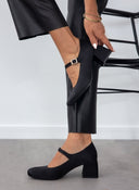 Γόβες Mary Jane σατέν tfp - Μαύρο - thefashionproject.gr - TFP