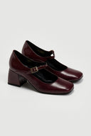 Γόβες Mary Janes με λουστρίνι TFP - Burgundy - thefashionproject.gr - TFP