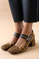 Γόβες Mary Janes suede με print TFP - Leopard - thefashionproject.gr - TFP