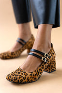 Γόβες Mary Janes suede με print TFP - Leopard - thefashionproject.gr - TFP