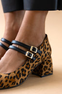 Γόβες Mary Janes suede με print TFP - Leopard - thefashionproject.gr - TFP