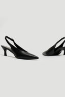 Γόβες ματ μυτερές slingback TFP - Μαύρο - thefashionproject.gr - TFP