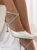Γόβες με crossover λουράκια TFP - Λευκό - thefashionproject.gr - TFP
