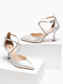 Γόβες με crossover λουράκια TFP - Λευκό - thefashionproject.gr - TFP - 20847001007