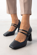 Γόβες με διπλή μπαρέτα TFP - Μαύρο - thefashionproject.gr - TFP