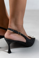 Γόβες με μεταλλική κλωστή ERYNN - Μαύρο - thefashionproject.gr - ERYNN