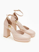 Γόβες με μπαρέτα και φιάπα TFP - Nude - thefashionproject.gr - TFP