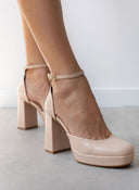 Γόβες με μπαρέτα και φιάπα TFP - Nude - thefashionproject.gr - TFP